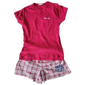 T-shirt and Short for Girls Pink - Red White and Blue